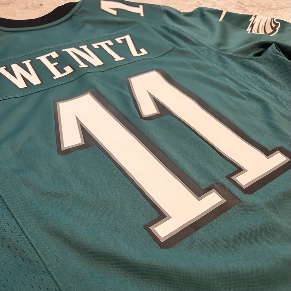 Nike Authentic On Field Philadelphia Eagles Carson Wentz Green Jersey Men’s Sz L - Picture 8 of 8